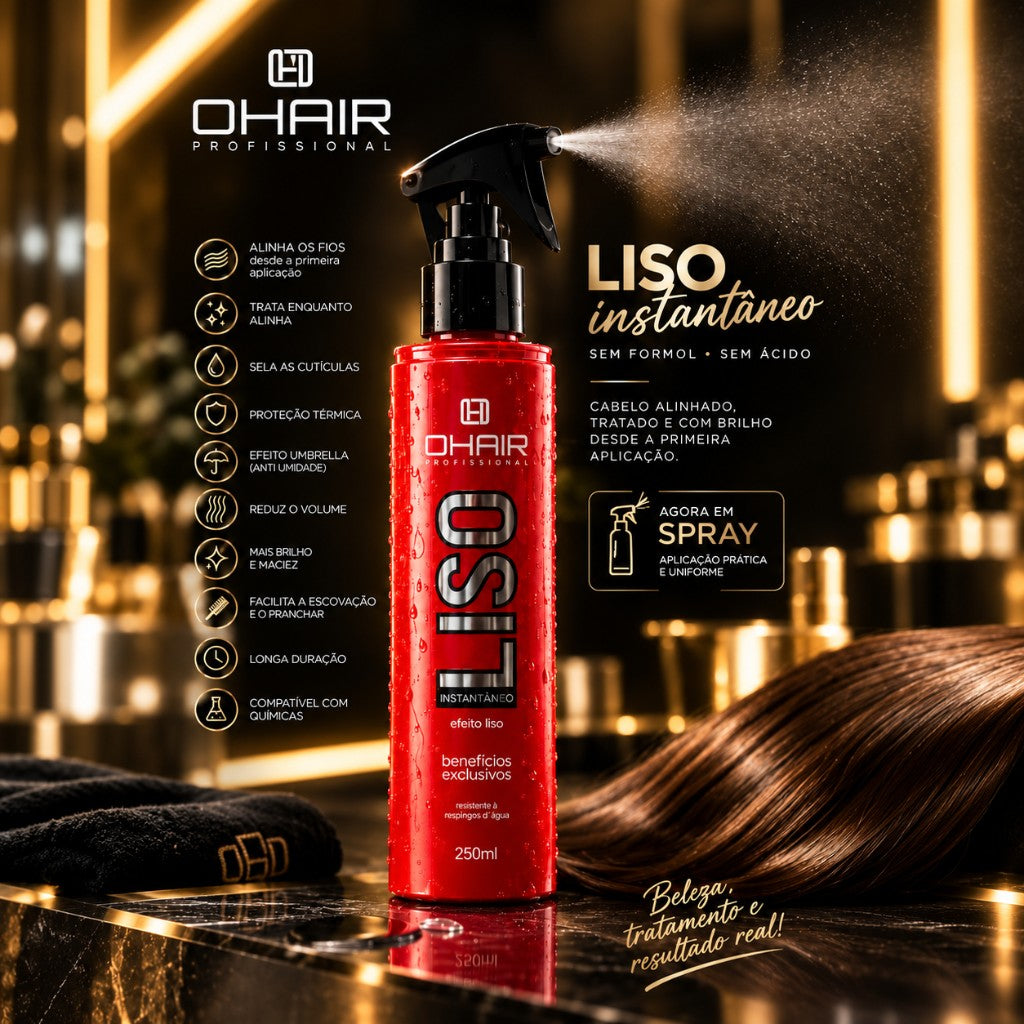Spray Liso Instântaneo 250ml - Ohair Pro