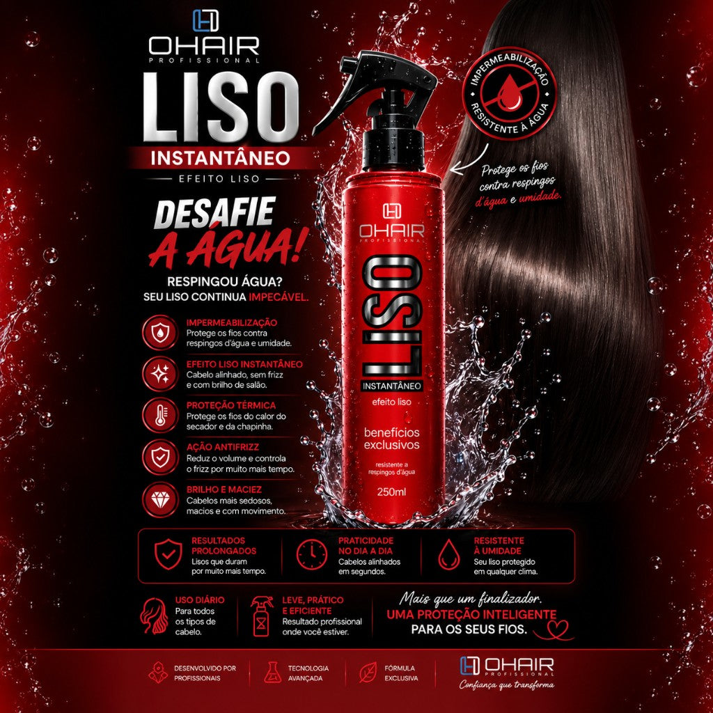 Spray Liso Instântaneo 250ml - Ohair Pro